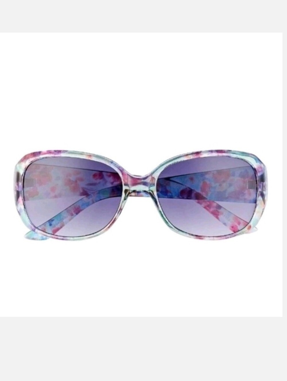 So Floral Pink & Blue Print Plastic Sunglasses Easter NWT $20